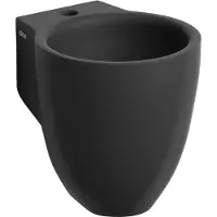 Clou Flush 6 fontein met kraangat plug en bekersifon mat zwart keramiek B27xH28xD31.5cm
