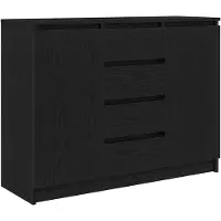 vidaXL Dressoir met lades 100,5x35x76 cm spaanplaat zwart eikenkleurig