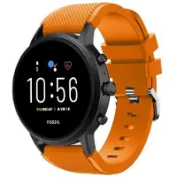 Strap-it Siliconen swartwatch bandje - geschikt voor Fossil Gen 5 / Fossil Gen 5e 44mm / Fossil Gen 6 44mm - oranje
