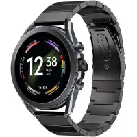 Strap-it Luxe metalen bandje - geschikt voor Fossil Gen 6 44mm / Gen 5e 44mm / Gen 5 - zwart