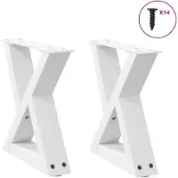 vidaXL Salontafelpoten 2 st 40x(30-31,3) cm staal wit