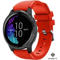 Strap-it Smartwatch siliconen bandje - geschikt voor Garmin Venu / Venu SQ / Vivomove HR / Forerunner 245 / 570 - 42mm / 645 - rood