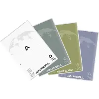 Aurora Splendid Schrijfblok A4 Geruit Gelijmd Papier Grijs Geperforeerd Recycled 200 Pagina's