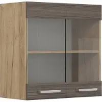 Vicco R-Line Glazen keukenkast – 60 cm Edel grijs
