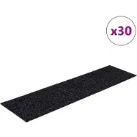 vidaXL Trapmatten Zelfklevend 30 stuks 76x20 cm Zwart Rechthoekig
