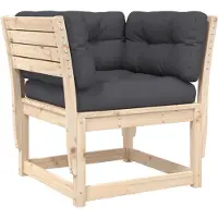 The Living Store Houten Tuinbank - Tuinbank - Tuinbank met armleuningen en kussens massief grenenhout - Grenenhouten Tuinbank - Tuinset - Lounge Set