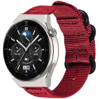 Strap-it Nylon gesp bandje - geschikt voor Huawei Watch GT 1 / GT 2 / GT 3 / GT 3 Pro / GT 4 46mm / GT 5 & 5 Pro (46mm) / GT 2 Pro / GT Runner / Watch 3 (Pro) / Watch 4 (Pro) / Watch Ultimate - rood