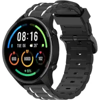 Strap-it Sport gesp bandje - geschikt voor Xiaomi Mi Watch / Xiaomi Watch S1 / Watch S1 Pro / Watch 2 Pro - Active - zwart/wit