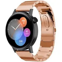 Strap-it Metalen bandje geschikt voor Huawei Watch GT / GT 2 42mm / Huawei Watch GT 3 42mm / Huawei Watch GT 3 Pro 43mm bandje staal - Stalen bandje RVS metaal schakels - Schakelbandje quick-release - Rosegoud