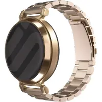 Strap-it Stalen schakel bandje 14mm - Champagne goud metalen smartwatch bandje geschikt voor de Garmin Lily 2 (niet de eerste versie)