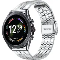 Strap-it Luxe stalen RVS bandje - geschikt voor Fossil Gen 6 44mm / Gen 5 / Gen 5e 44mm - zilver