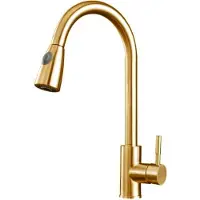 Viking Choice Gouden Keukenkraan met Uittrekbare Kop - Bereik tot 82cm