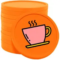 Combicraft koffiemunten oranje - Ø29mm enkelzijdig bedrukt - 100 stuks