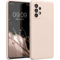 Kwmobile telefoonhoesje geschikt voor Samsung Galaxy A52 / A52 5G / A52s 5G - Hoesje met siliconen coating - Smartphone case in kokosmelk