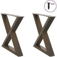 vidaXL Salontafelpoten 2 st 60x(42-43,3) cm staal naturel