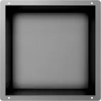 Guido Gusto Gun metal RVS Inbouwnis met tegelflens 30x30x10cm