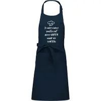 Kariban mijncadeautje - Luxe - Keuken - Kook - Barbecueschort - BBQ - verjaardag en feest - kado - cadeautje - In mijn keuken smelten boter en harten - navy blauw