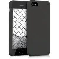 Kwmobile telefoonhoesje geschikt voor Apple iPhone SE (1.Gen 2016) / iPhone 5 / iPhone 5S - Hoesje met siliconen coating - Smartphone case in mat zwart