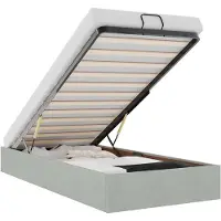 vidaXL Ottomanbed zonder matras, lichtgrijs, 90x200 cm, fluweel