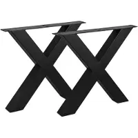 MD Interior Black set van 2 X-poten voor eettafel 80x10x70cm