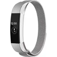 Strap-it Milanees Smartwatch bandje - Geschikt voor Fitbit Alta / Alta HR Milanese band - zilver - Horlogeband / Polsband / Armband - Maat: Maat S