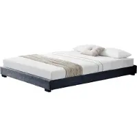 Corium Houten bed Laag linnen met bedbodem 180x200 cm donkergrijs