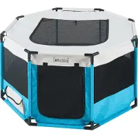 En.casa Hondenbox Nærøysund 112x112x62 cm blauw en beige