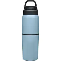 CamelBak Multibev Vacuum RVS - Waterfles met afneembare koffie / theebeker - 500 ml + 350 ml - Blauw (Dusk Blue)
