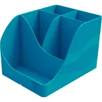 Exacompta Neo Deco Pennenbak Pen-Wave 5 vakken PS (polystyreen) Eendenblauw