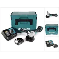 Makita DGA 517 RT1J accu haakse slijper 18 V 125 mm borstelloos + 1x oplaadbare accu 5.0 Ah + lader + Makpac