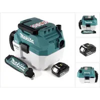 Makita DVC 750 LT1X3 accu stofzuiger nat- en droogzuiger 18 V draagbaar + 1x 5,0 Ah accu - zonder accessoires, zonder oplader