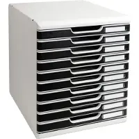 Exacompta MODULO A4-ladebox Office zwart, 10 laden gesloten A4/A4+, geruisloos, veiligheidsstop, stapelbaar