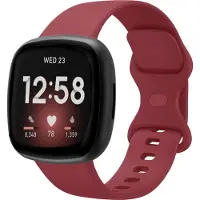 Strap-it Smartwatch bandje - siliconen horlogebandje geschikt voor Fitbit Versa 3 / Fitbit Versa 4 / Fitbit Sense / Fitbit Sense 2 - wijnrood - Maat: Maat L