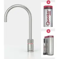 Quooker Cube Nordic single tap round RVS met Combi reservoir