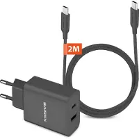 Xssive Power Adapter met USB-C naar USB C Kabel 2 Meter - 20W Fast en Quick Charge - Universeel