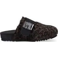Scholl Klomp Women Alaska 3.0 Synthetic Fur Ds Dark Brown Animalier-Schoenmaat 40