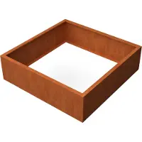 Geroba Artesa Rechthoekige plantenbak cortenstaal L140 x B140 x H40 cm zonder bodem