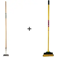 SynxStore Synx Tools Rechte Schoffel 18cm + Klauwbezem 28cm - Hilt met Steel 160cm - Telescopische steel 70 - 140cm