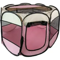 Intirilife praktische dierenbox 77 x 58 cm oxford stoffen speeltent in roze - voor honden katten of konijnen om te vervo