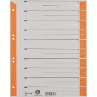 Leitz 1 tot 10 Tabbladen A4+ Oranje Oranje 10 tabs Karton 6 Gaten 1652 100 Stuks