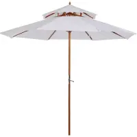 EStore Houten parasol met dubbel dak 270 cm