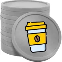 Combicraft Koffie-To-Go consumptiemunten zilver - Ø29mm enkelzijdig bedrukt - 100 stuks