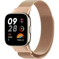 Strap-it Milanees Smartwatch bandje - Geschikt voor Redmi Watch 3 Milanese band - rosé goud - Horlogeband / Polsband / Armband