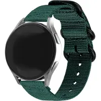 Strap-it Nylon gesp smartwatch bandje - geschikt voor Fossil Gen 6 44mm / Gen 5 / Gen 5e 44mm - donkergroen