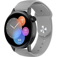 Strap-it Siliconen sport bandje - geschikt voor Huawei Watch GT 2 42mm / GT 3 42mm / GT 3 Pro 43mm - grijs