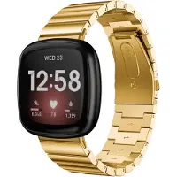 Strap-it Metalen smartwatch bandje - geschikt voor Fitbit Versa 3 / Fitbit Sense - goud
