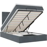 vidaXL Ottoman bed met matrassen 120x190cm fluweel donkergrijs