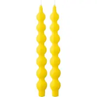 J-Line Doos van 2 kaarsen kalebas fluo geel - 5 uur