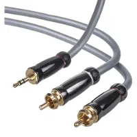 Abcom 2 x HOOK auf 3,5-mm-Klinken-HQ-Audiokabel, 1,5 m, RCA, hart, hohe Qualität