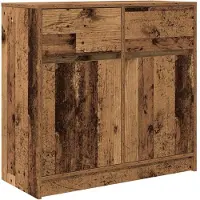 vidaXL Dressoir met lade 80x34x76 cm spaanplaat oud hout